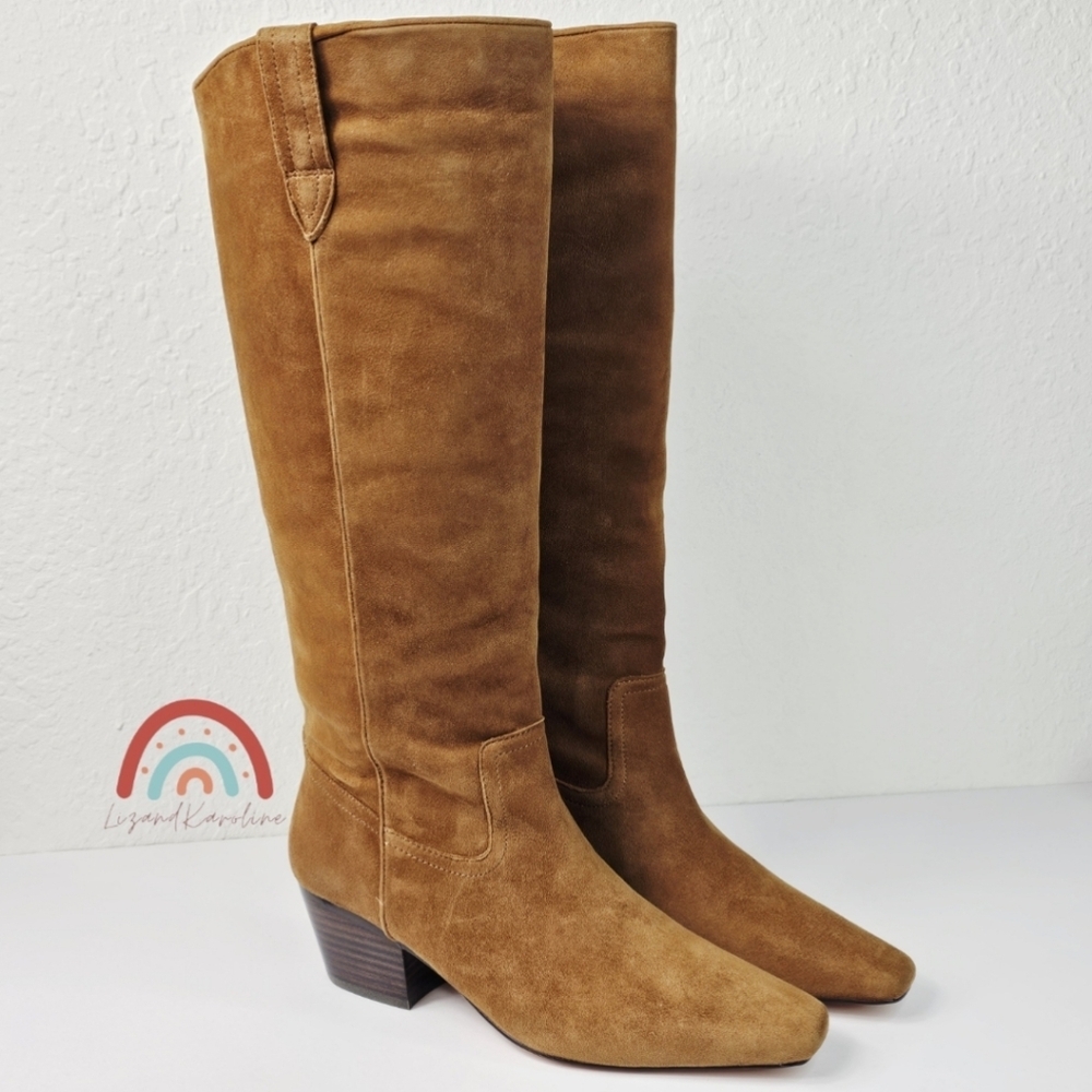 New! J. Crew New Piper Square Toe Knee-high Boots in Suede - Picture 3 of 16